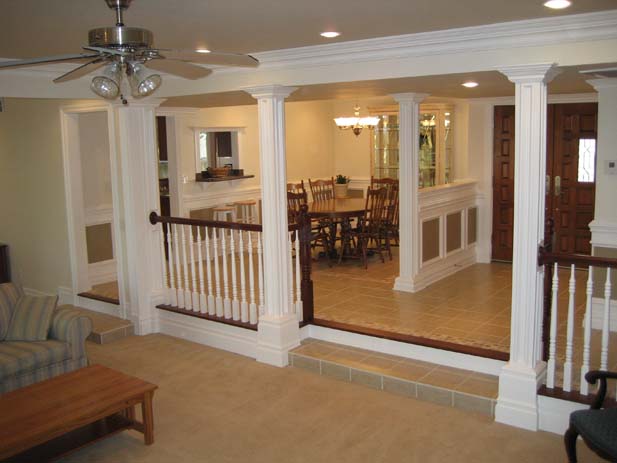 wainscotting and coffered ceilings