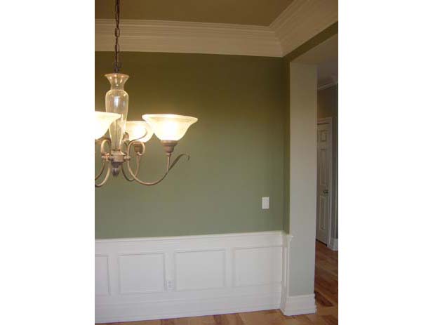 wainscotting and coffered ceilings