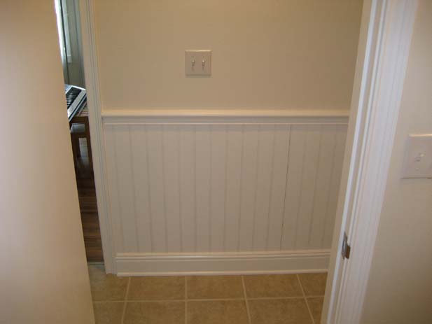 wainscotting and coffered ceilings