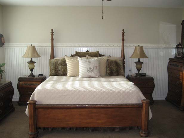 wainscotting and coffered ceilings