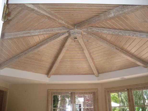 wainscotting and coffered ceilings